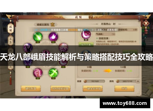 天龙八部峨眉技能解析与策略搭配技巧全攻略